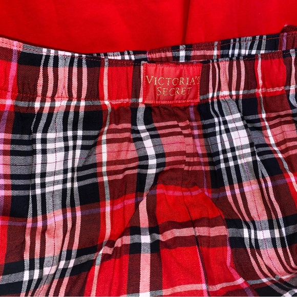 VICTORIA SECRET FLANNEL JOGGER TEE-JAMA SET - Picture 2 of 12